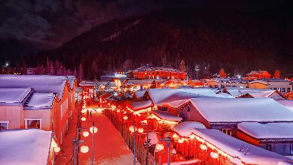 景点：雪乡夜景